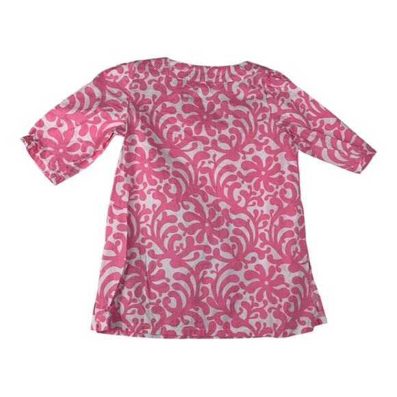 Mud Pie girls size 5t Pink Dress with Gold Accents lilly pink white fish beach n - Picture 2 of 7